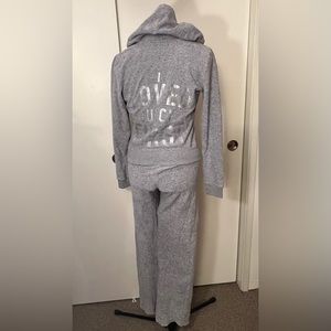 Juicy Couture Gray “I Loved Juicy First” Terrycloth Track Suit